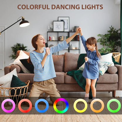 Mini Bluetooth Speaker and Mic with LED Lights for Kids Random Color