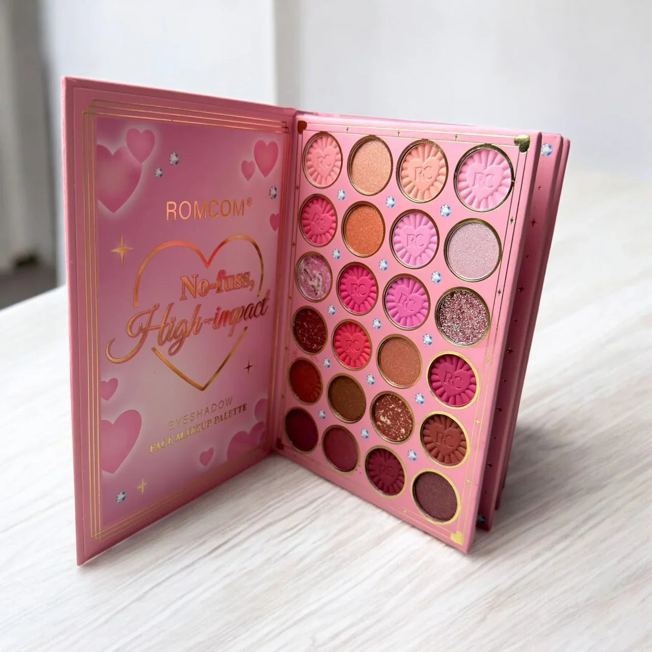 ROMCOM Dazzle in Every Glow – All-in-One Premium Glitter Makeup Gift Set | Eyeshadow, Blush, Highlighter, Lip Gloss & Complete Face Palette