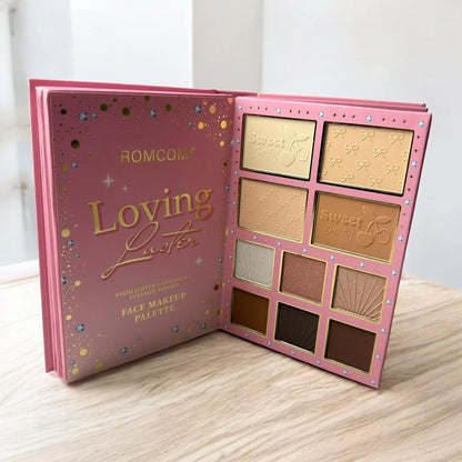 ROMCOM Dazzle in Every Glow – All-in-One Premium Glitter Makeup Gift Set | Eyeshadow, Blush, Highlighter, Lip Gloss & Complete Face Palette