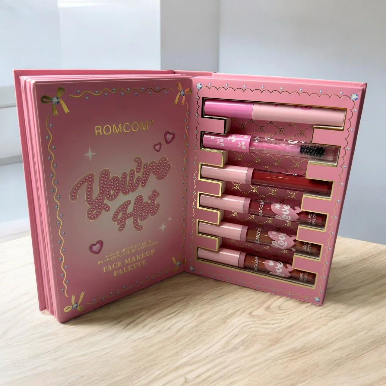 ROMCOM Dazzle in Every Glow – All-in-One Premium Glitter Makeup Gift Set | Eyeshadow, Blush, Highlighter, Lip Gloss & Complete Face Palette