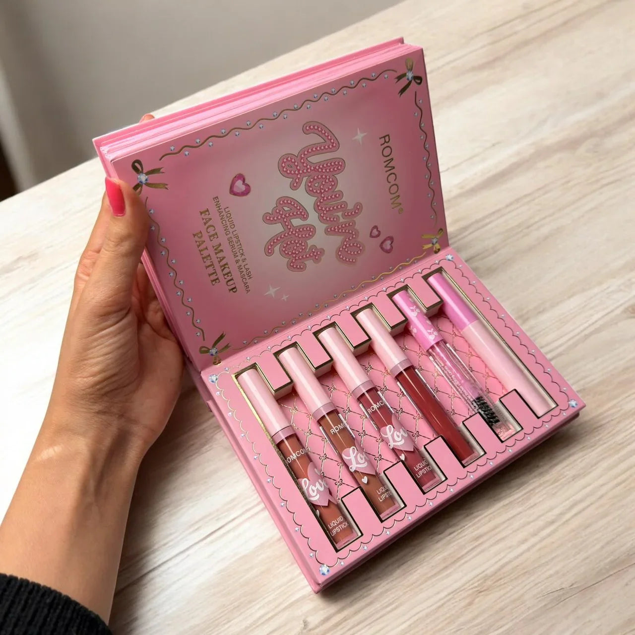 ROMCOM Dazzle in Every Glow – All-in-One Premium Glitter Makeup Gift Set | Eyeshadow, Blush, Highlighter, Lip Gloss & Complete Face Palette